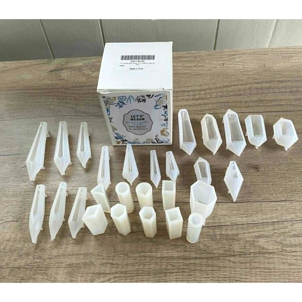 Crystal and Cylinder - Shaped Clear Silicone UV Resin Molds - Picture 5 of 5